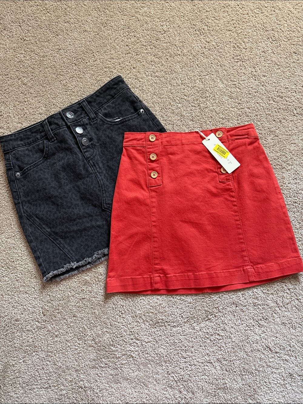 Girl’s Copper Key Burnt Orange Button-Accent & black Leopard Skirt Lot Size 10
